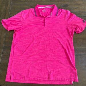 Adidas Fuschia Pink Polo Golf Shirt